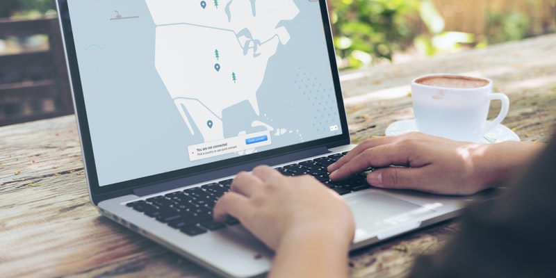 a laptop screen with a map with pinned locations